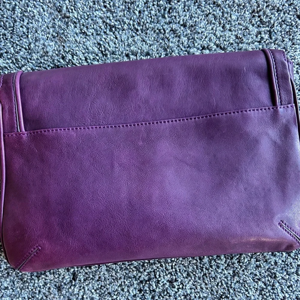 Treesje Violet Leather‎ Clutch with Braided Accent